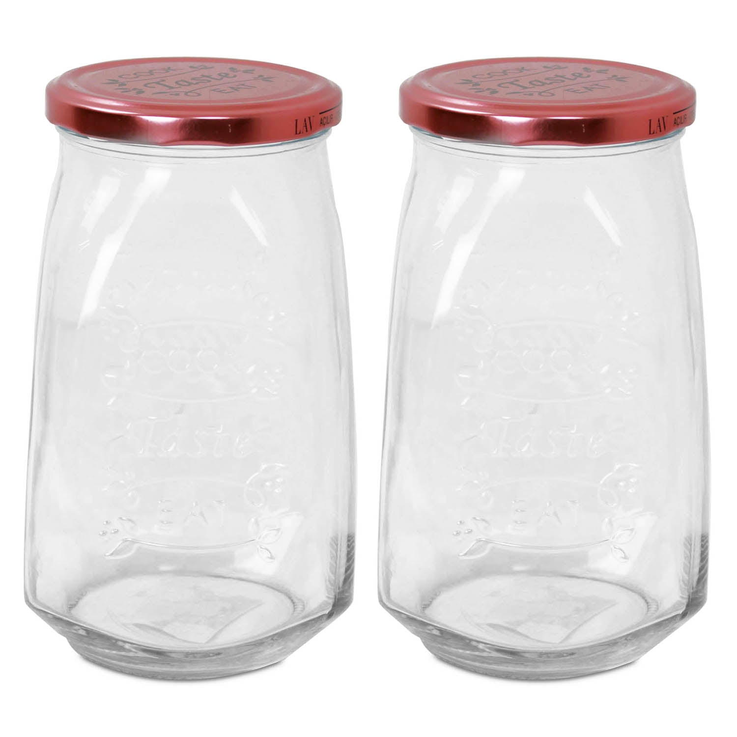 2Pcs 1L Glass Food Storage Jar