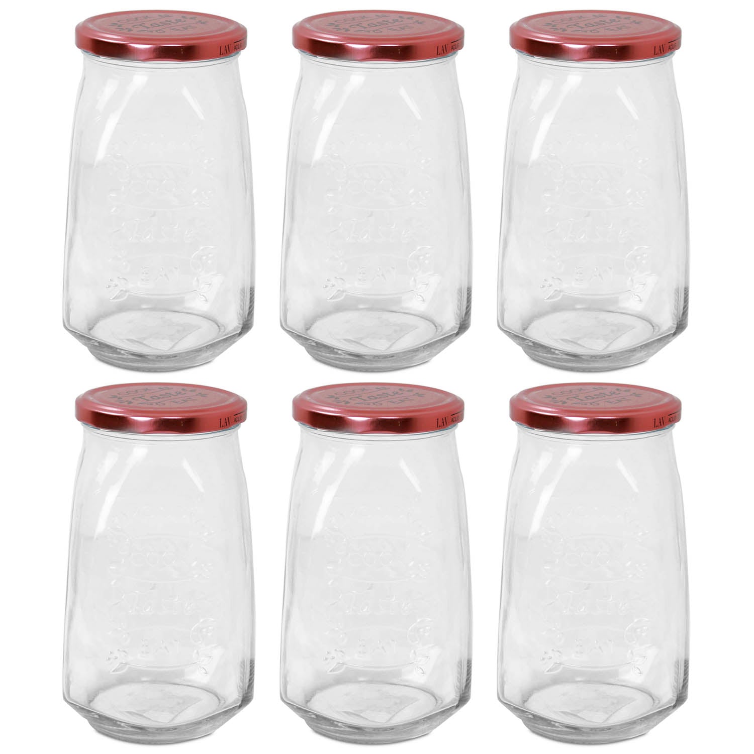 6Pcs 1L Glass Food Storage Jar