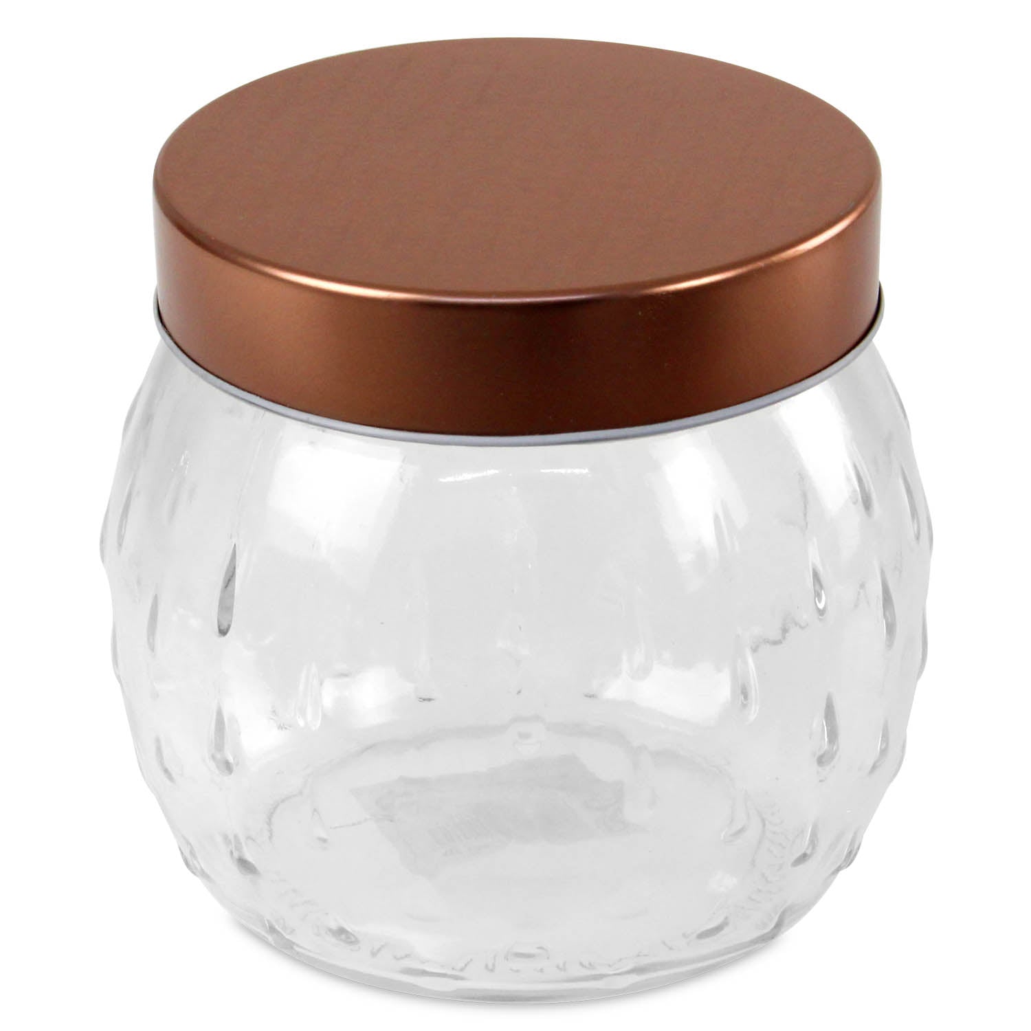1L Embossed Round Storage Jar Glass Container