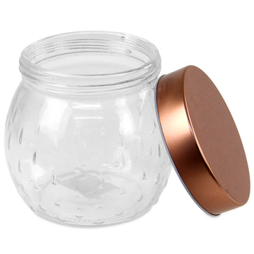 1L Embossed Round Storage Jar Glass Container