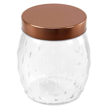 3pcs 1.2L Round Food Storage Jar with Copper Lid