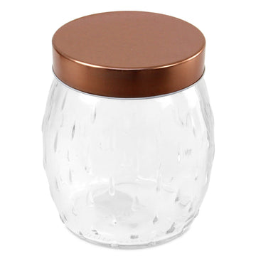 1.2L Embossed Round Storage Jar Glass Container