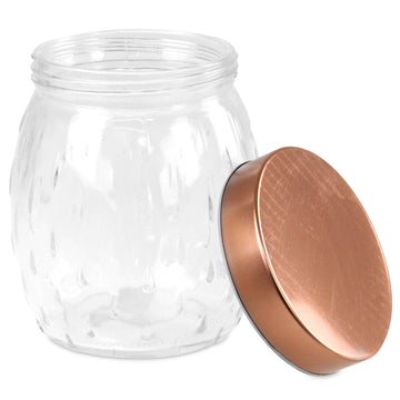 1.2L Embossed Round Storage Jar Glass Container