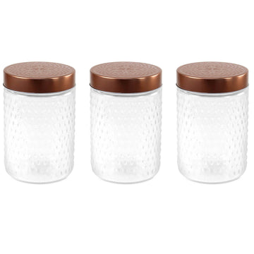 3pcs 1L Hermetic Baroque Storage Glass Candy Jar