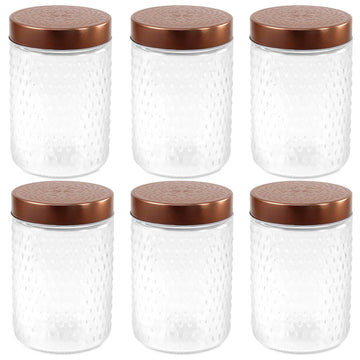 6pcs 1L Hermetic Baroque Storage Glass Candy Jar