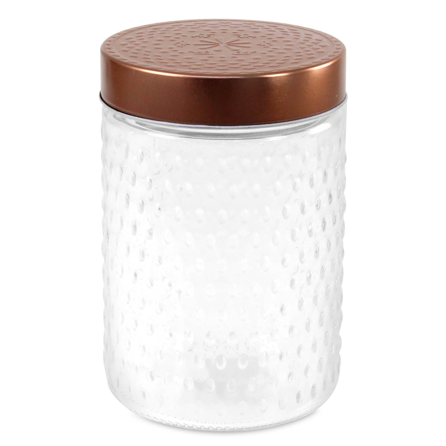 1L Storage Glass Container Embossed Style