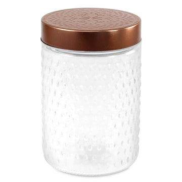 1L Storage Glass Container Embossed Style