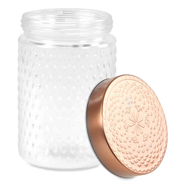 1L Storage Glass Container Embossed Style