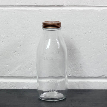 3pcs 1L Clear Glass Milk Bottle