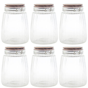 6pcs 1.5L Clip Top Preserving Storage Glass Jar