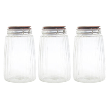 3pcs 1.8L Clip Top Preserving Storage Glass Jar