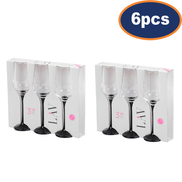 6pcs 230ml Champagne Flute Glass