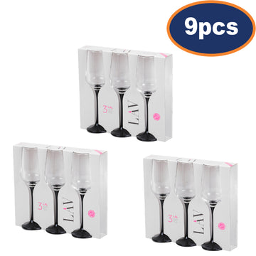9pcs 230ml Champagne Flute Glass