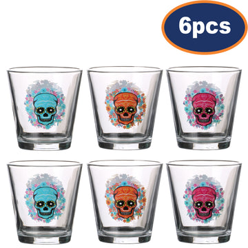 6pcs 250ml Clear Skull Shot Glass