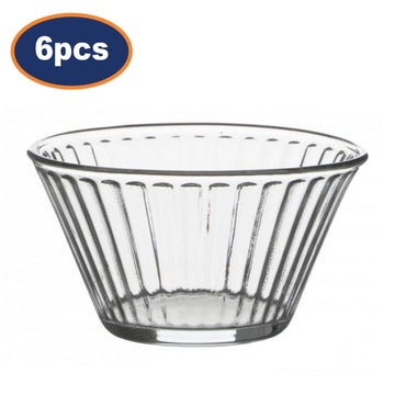 6Pcs 250ml 11cm Fluted Glass Bowls