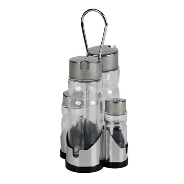 3 Sets Of Oil Vinegar Bottles Salt & Pepper Dispenser Shakers