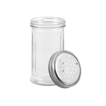 4 Sets of 300ml Retro Glass Salt & Pepper Shaker with Stainless Steel Lid
