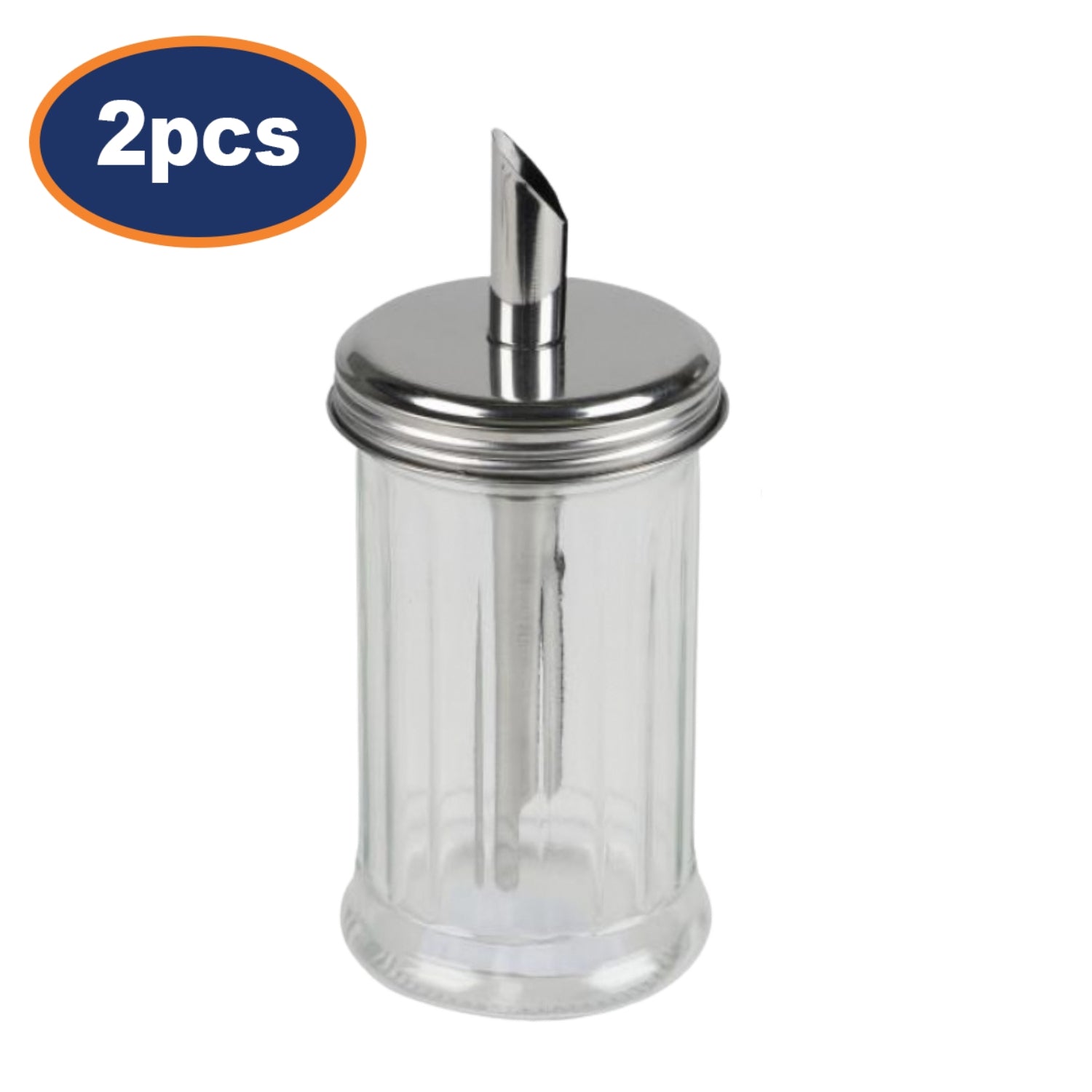 2Pcs 300ml Glass Jar Sugar Shaker