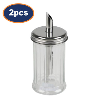 2Pcs 300ml Glass Jar Sugar Shaker