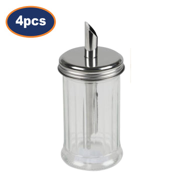 4Pcs 300ml Glass Jar Sugar Shaker