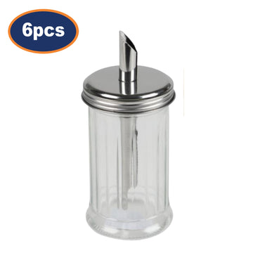 6Pcs 300ml Glass Jar Sugar Shaker