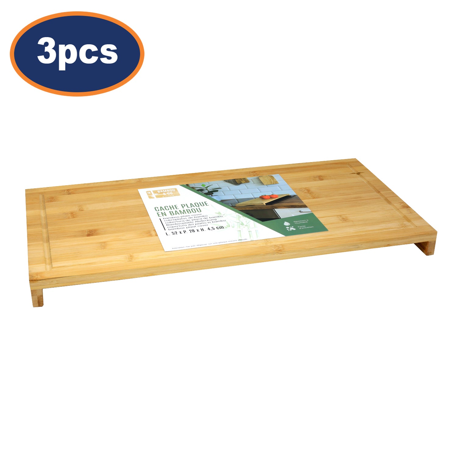 3Pcs Wooden Rectangle Cutting Board With Legs