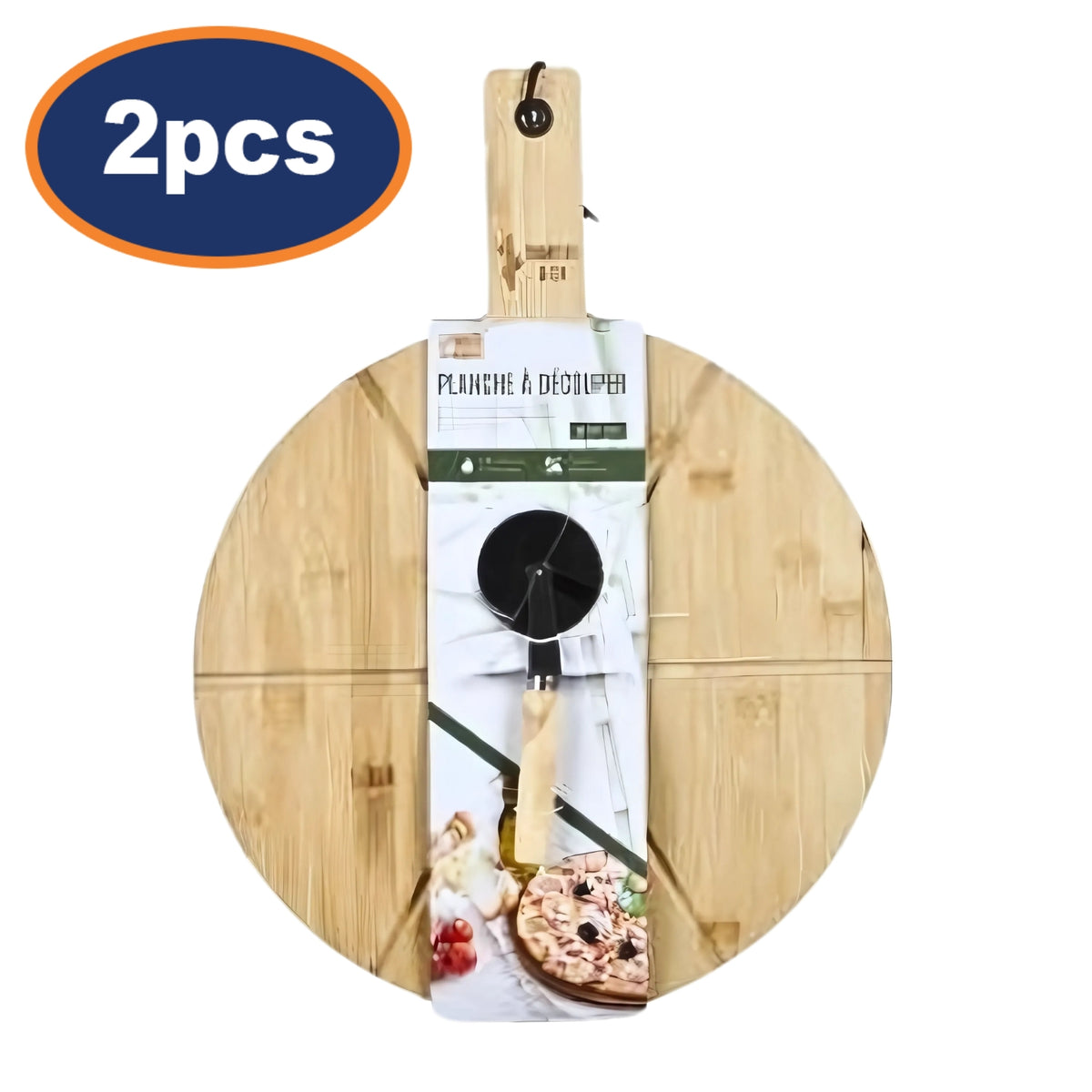 2pcs 37cm Pizza Paddle Peel with Slicer