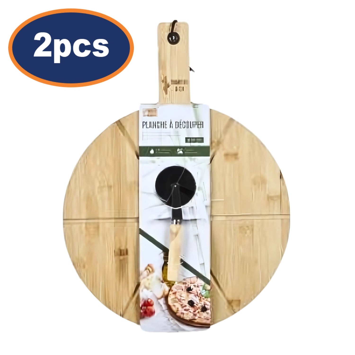 2pcs 37cm Pizza Paddle Peel with Slicer