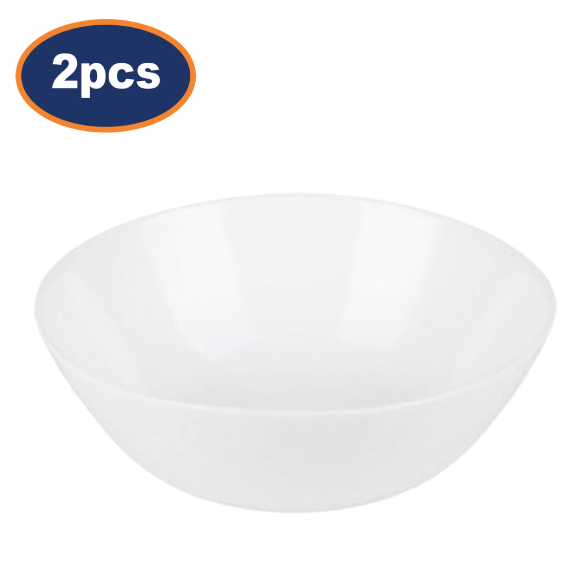 2Pcs 16cm White Opal Glass Bowl