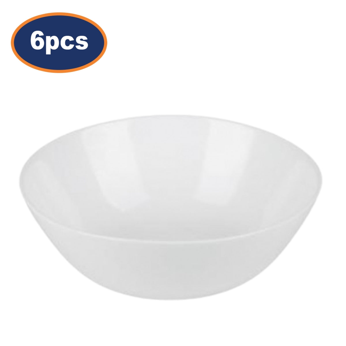 6Pcs 16cm White Opal Glass Bowl