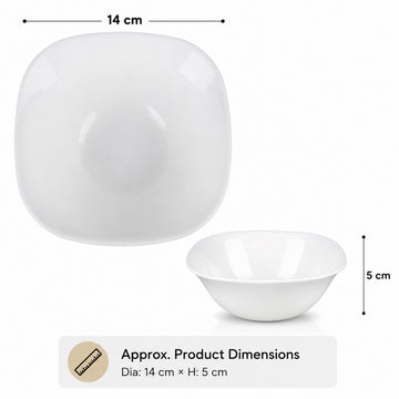 14cm White Opal Glass Bowl