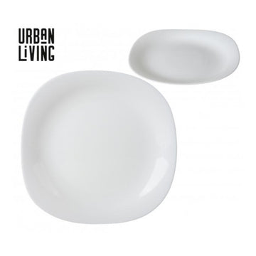 20cm Square Opal Glass White Flat Dessert Plate