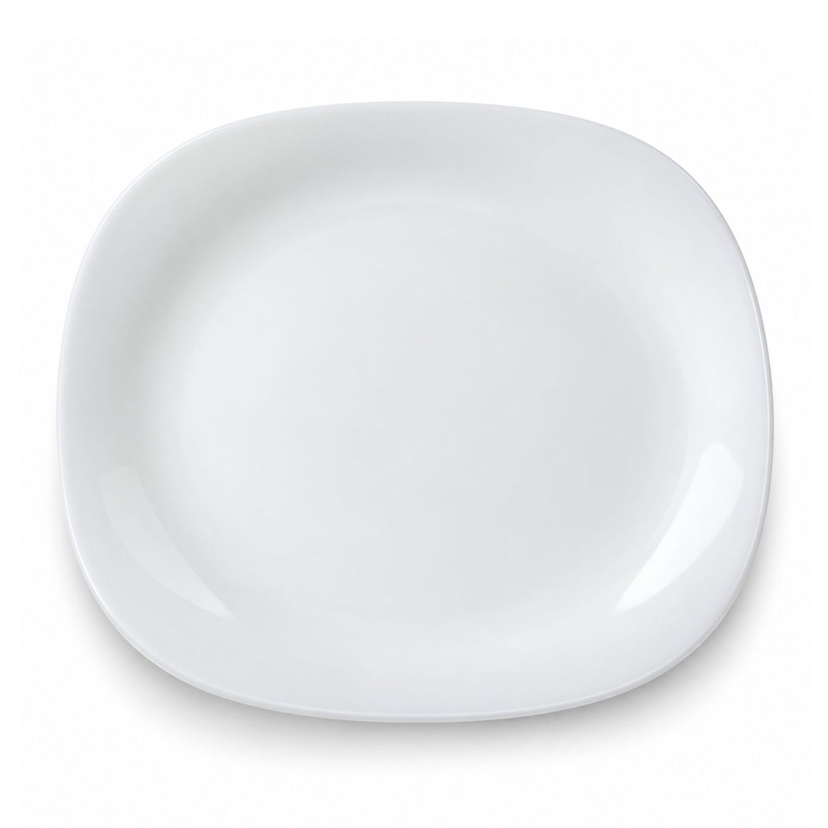20cm Square Opal Glass White Flat Dessert Plate