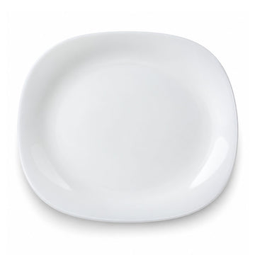 20cm Square Opal Glass White Flat Dessert Plate