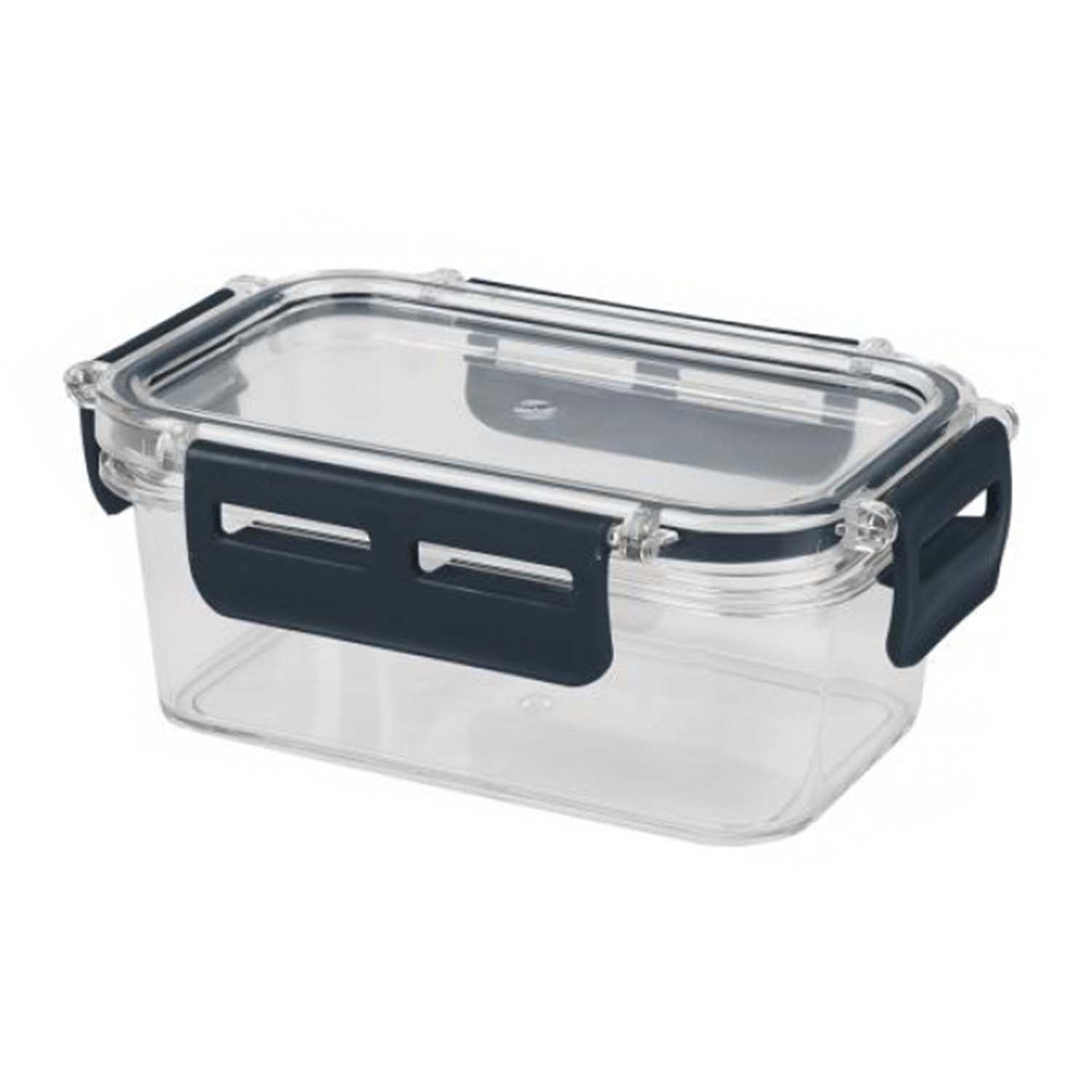 375ml Clear Plastic Container with Blue Clip Lid Storage