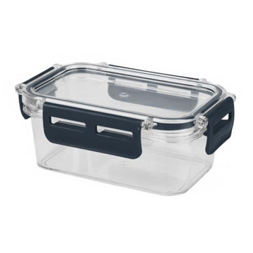 375ml Clear Plastic Container with Blue Clip Lid Storage