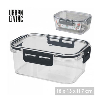 6Pcs 800ml Clear Plastic Container with Grey Clip Lid Storage