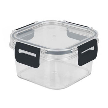 400ml Clear Plastic Container with Blue Clip Lid Storage