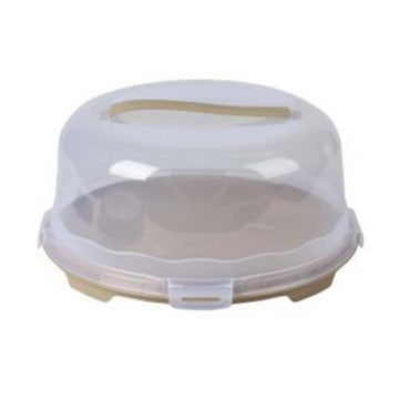 33cm Plastic Brown Reusable Cake Container With Clear Lockable Lid