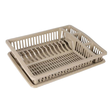 2Pcs Dune Plastic  Dish Drying Rack With Drip Tray