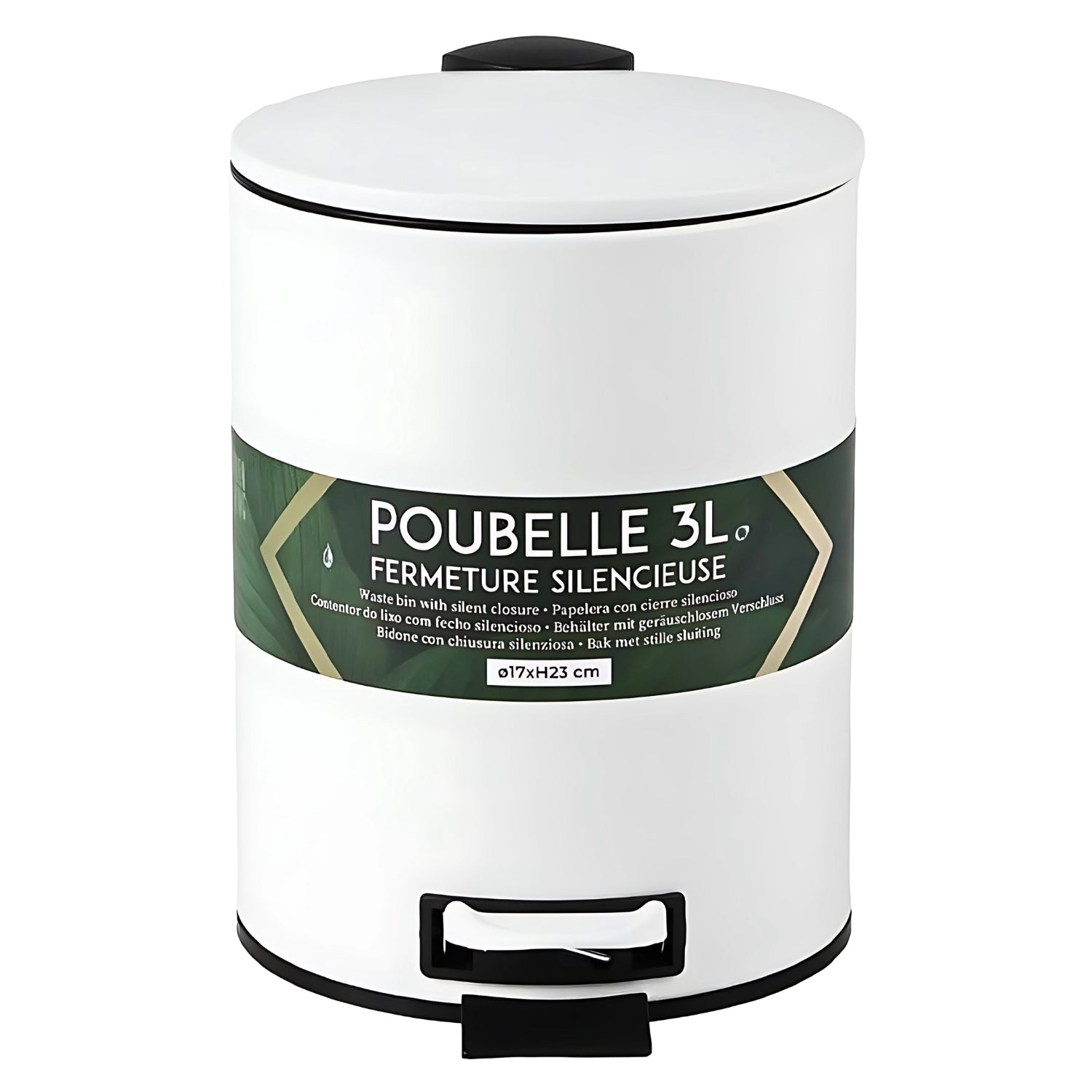 Metal Ivory White w/ Soft Close Lid 3L Pedal Bin