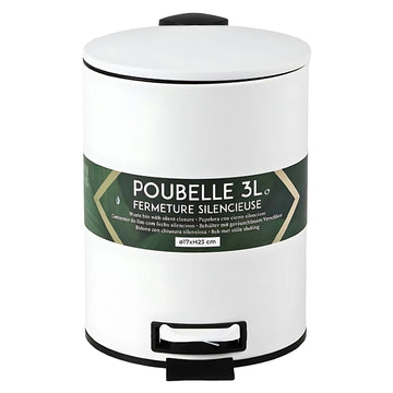 Metal Ivory White w/ Soft Close Lid 3L Pedal Bin