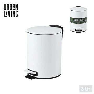 Metal Ivory White w/ Soft Close Lid 3L Pedal Bin