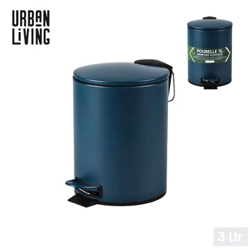 2pcs Metal Dark Blue w/ Soft Close Lid 3L Pedal Bin
