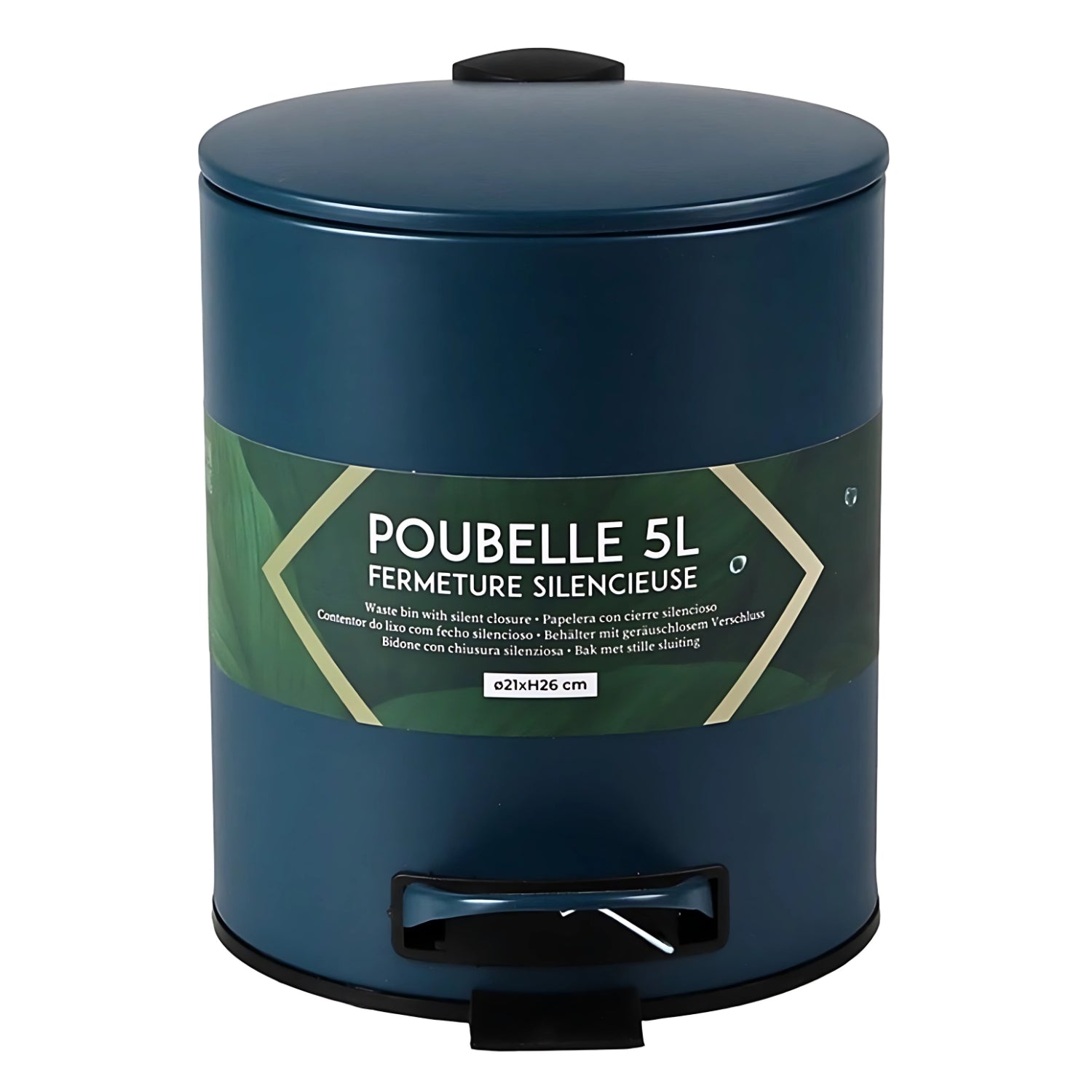 Metal Dark Blue w/ Soft Close Lid 5L Pedal Bin