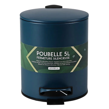 Metal Dark Blue w/ Soft Close Lid 5L Pedal Bin