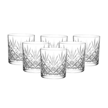 6Pcs 340ml Crystal Cut Design Whiskey Glass Set