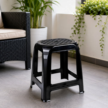 Black Weave Plastic Party Stool