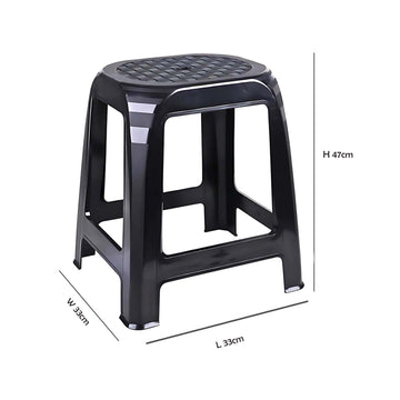 Black Rattan Plastic Stool