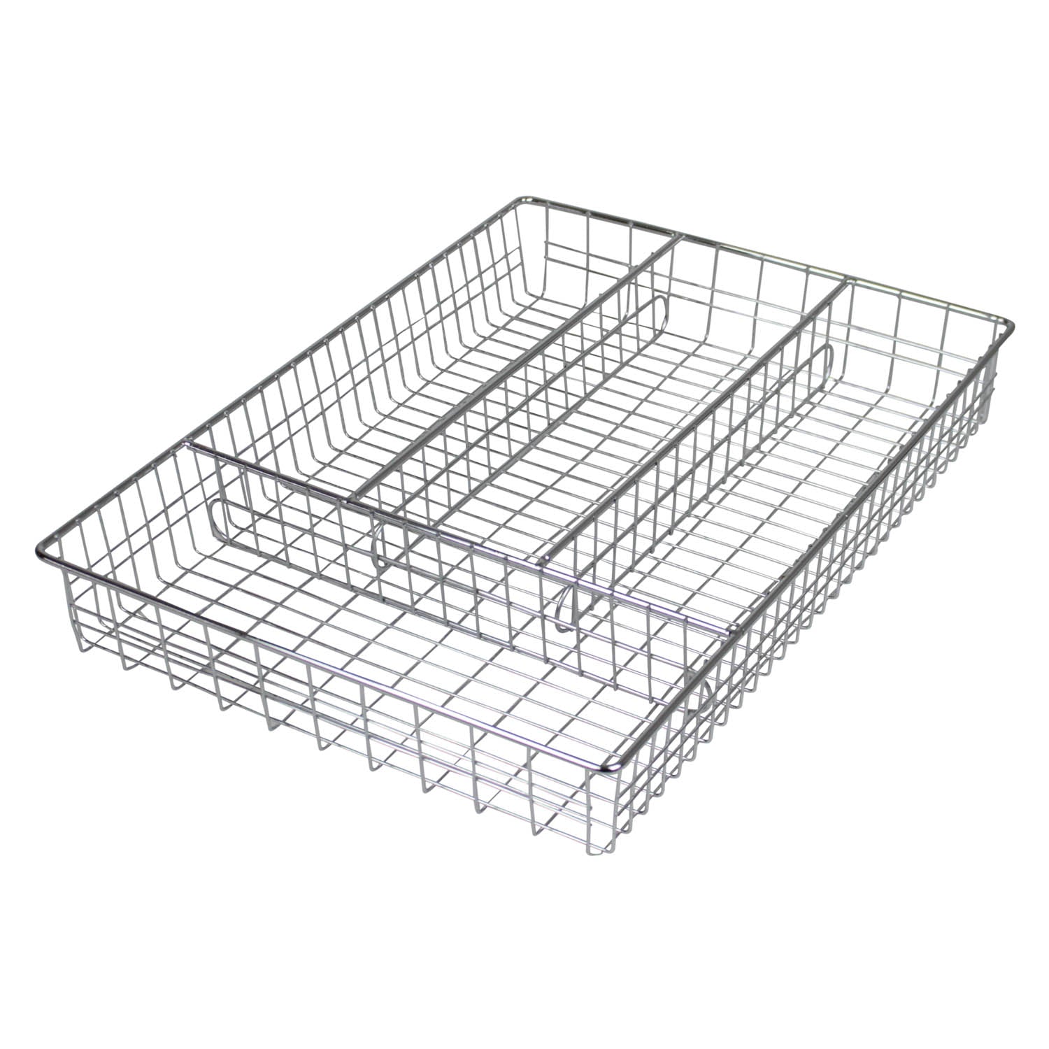 Kitchen Cutlery Tray Metal Wire Chrome Organiser Holder